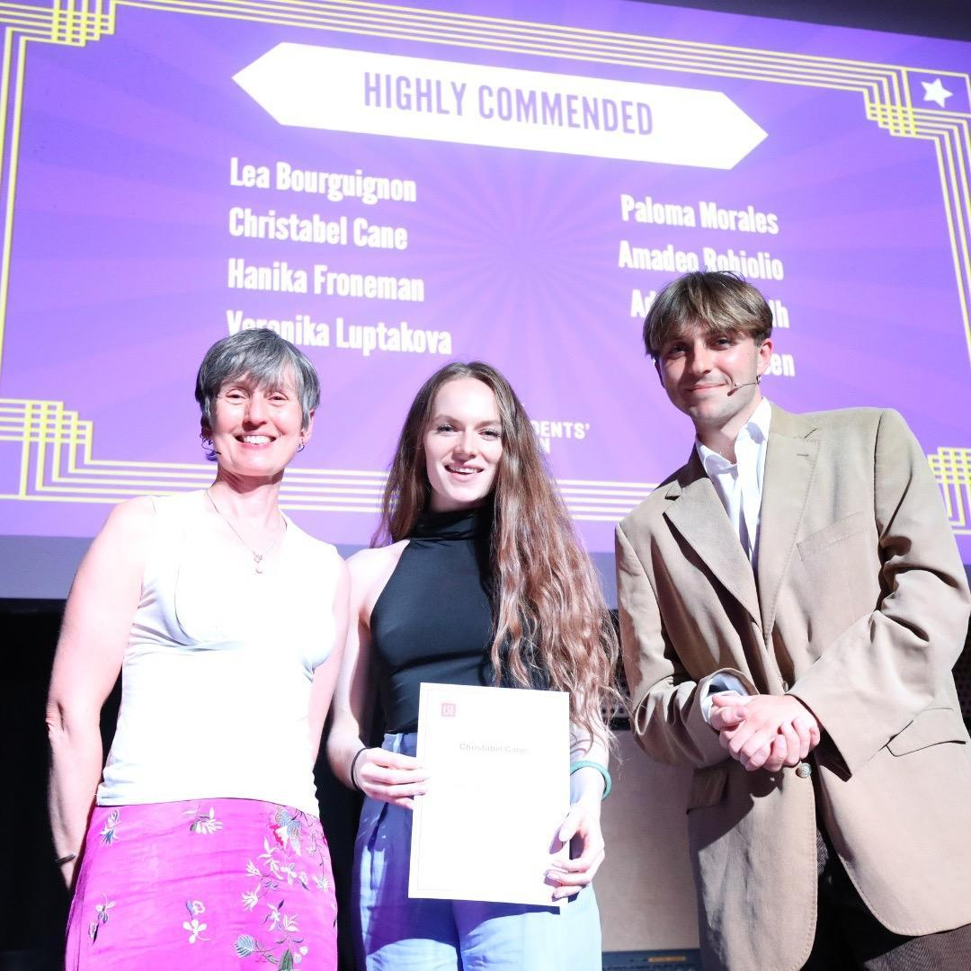Christabel Cane receiving an award